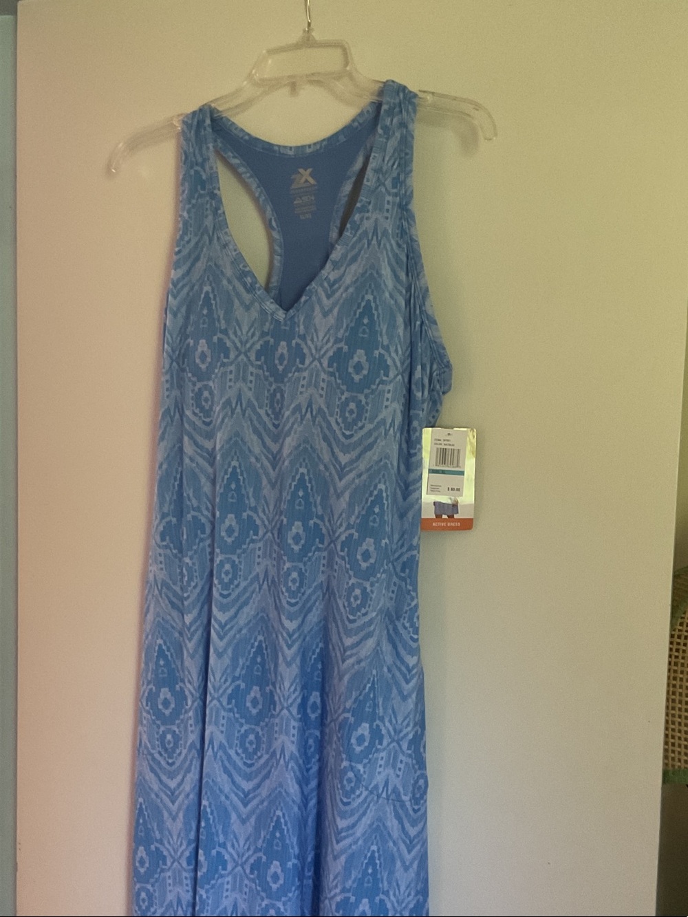 ZeroXposur Blue Patterned Racerback Active Dress NWT